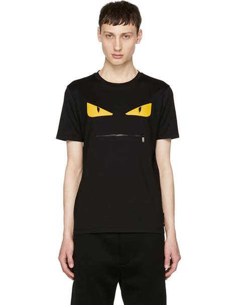 black fendi shirt women's|fendi t shirt zip mouth.